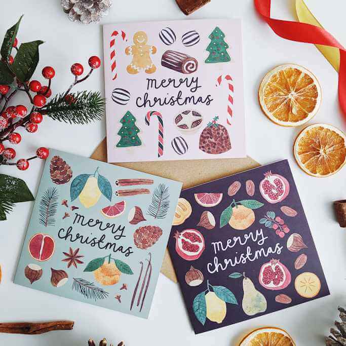New Christmas card collection based on festive food and scent