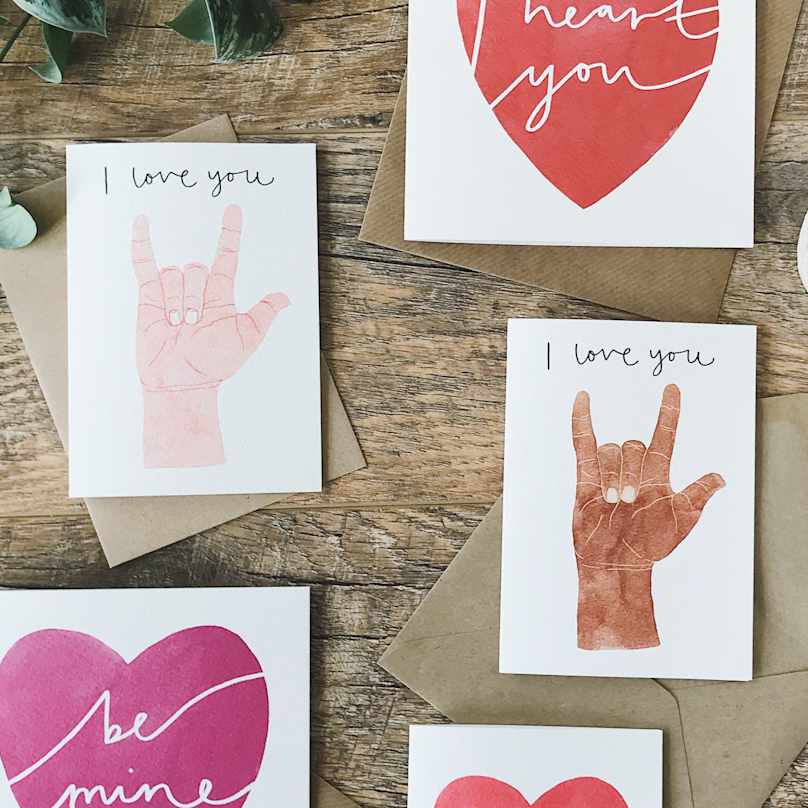 New Valentine's Day card collection about sign language