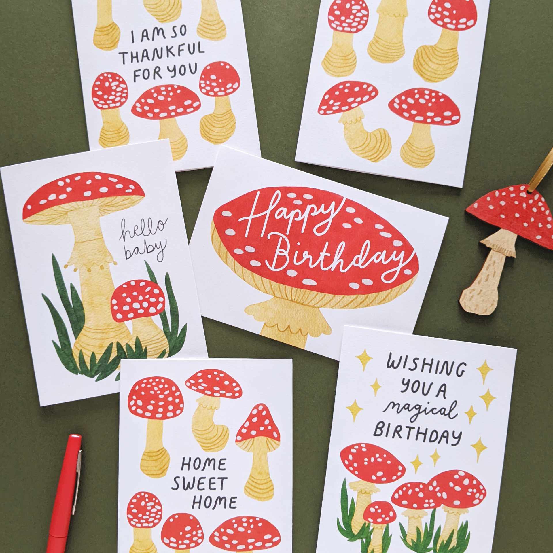 New card collection all about toadstools
